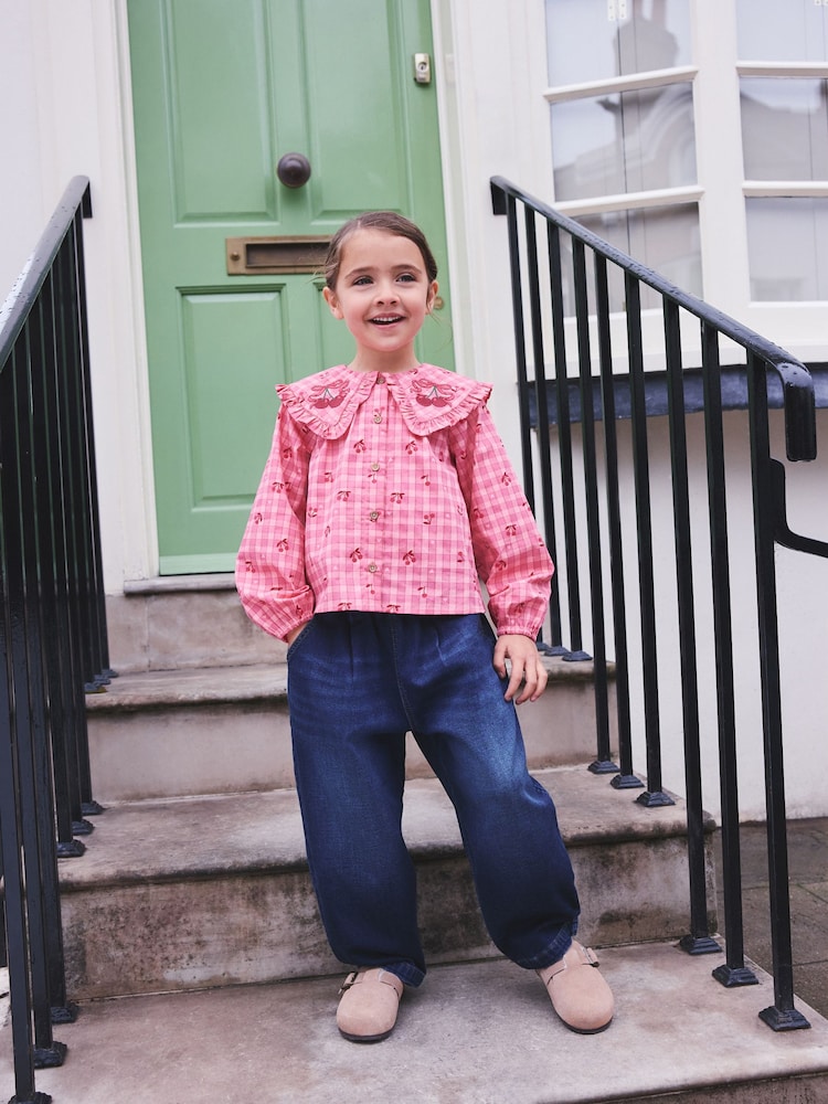 Վարդագույն - Gingham Cherry Blouse (3-16yrs) - Պատկեր 1 7-ից