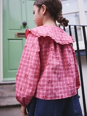 Վարդագույն - Gingham Cherry Blouse (3-16yrs) - Պատկեր 2 7-ից