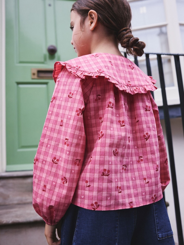 Վարդագույն - Gingham Cherry Blouse (3-16yrs) - Պատկեր 2 7-ից