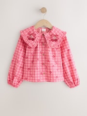 Վարդագույն - Gingham Cherry Blouse (3-16yrs) - Պատկեր 3 7-ից