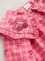 Վարդագույն - Gingham Cherry Blouse (3-16yrs) - Պատկեր 6 7-ից