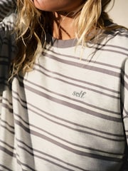 self. Grey Stripe T-Shirt with Mock Layer - Image 6 of 6