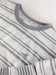 self. Grey Stripe T-Shirt with Mock Layer - Image 8 of 9