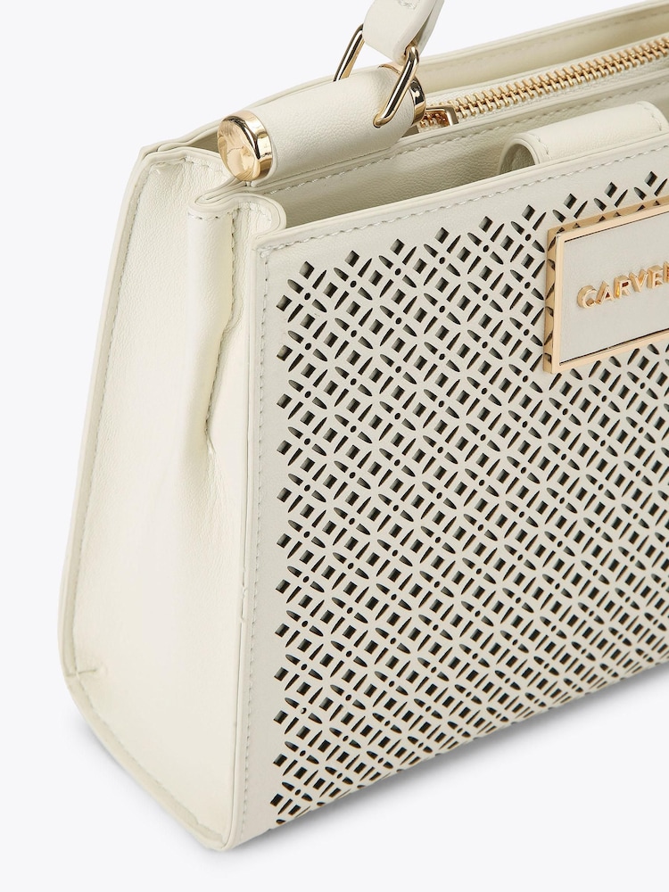 Carvela White Jessica Laser Mini Bag - Image 4 of 4