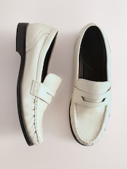 Bone Forever Comfort® Leather Ruched Saddle Loafers - Image 1 of 10