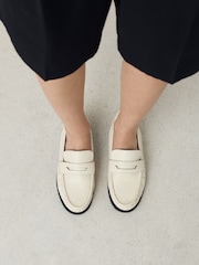 Bone Forever Comfort® Leather Ruched Saddle Loafers - Image 2 of 10