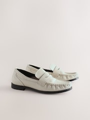 Bone Forever Comfort® Leather Ruched Saddle Loafers - Image 7 of 10