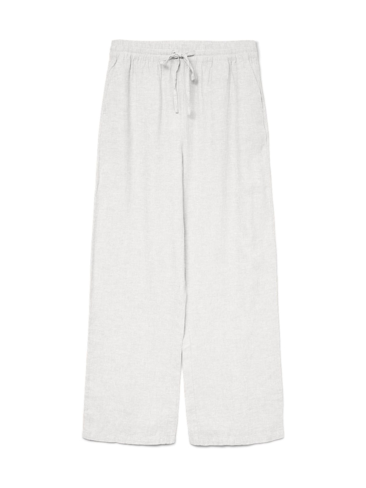 VERO MODA White Petite High Waisted Linen Mix Wide Leg Trousers - Image 1 of 1 VERO MODA White Petite High Waisted Linen Mix Wide Leg Trousers - Image 1 of 1