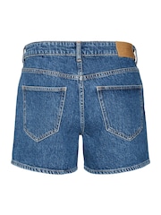 Katamtamang Asul na Denim - VERO MODA Mid Rise Denim Shorts - Larawan 6 ng 6