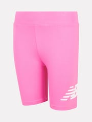 New Balance Pink Stacked Logo Cycle Shorts - Image 6 of 9