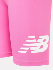New Balance Pink Stacked Logo Cycle Shorts - Image 9 of 9