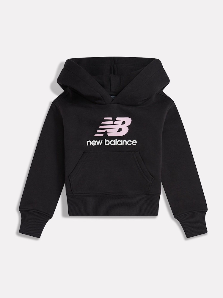 New Balance Black Stacked Logo Hoodie - Image 1 of 3