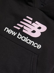 New Balance Black Stacked Logo Hoodie - Image 3 of 3
