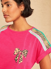 Love & Roses Pink Tipped Short Sleeve Crew Neck T-Shirt - Image 2 of 4