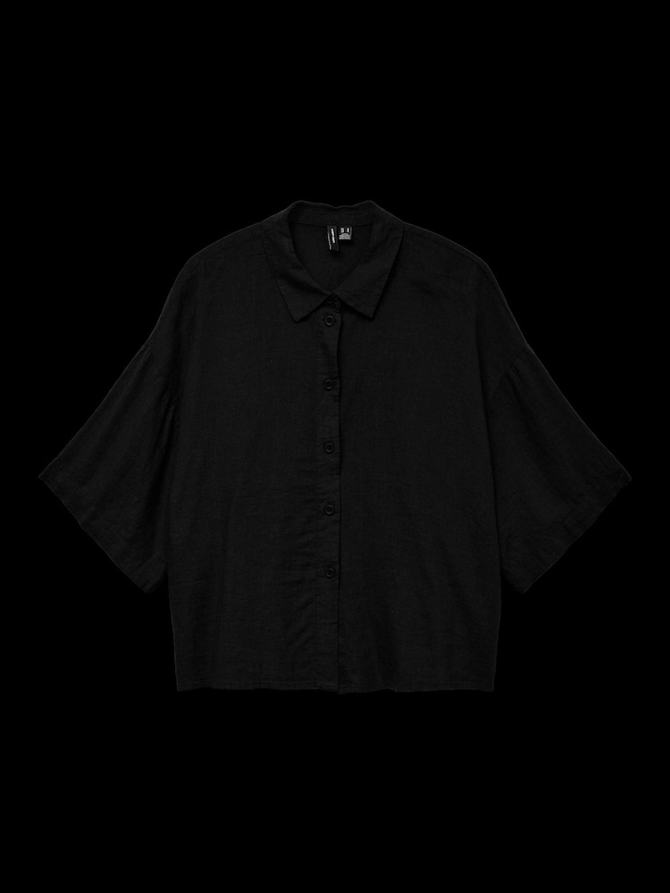 VERO MODA Kurzarmhemd aus Leinenmix - Bild 5 von 5