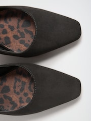 Love & Roses Black Mid Heel Faux Suede Chisel Toe Slingback Courts - Image 7 of 7