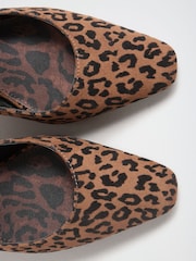 Love & Roses Leopard Print Mid Heel Faux Suede Chisel Toe Slingback Courts - Image 6 of 7
