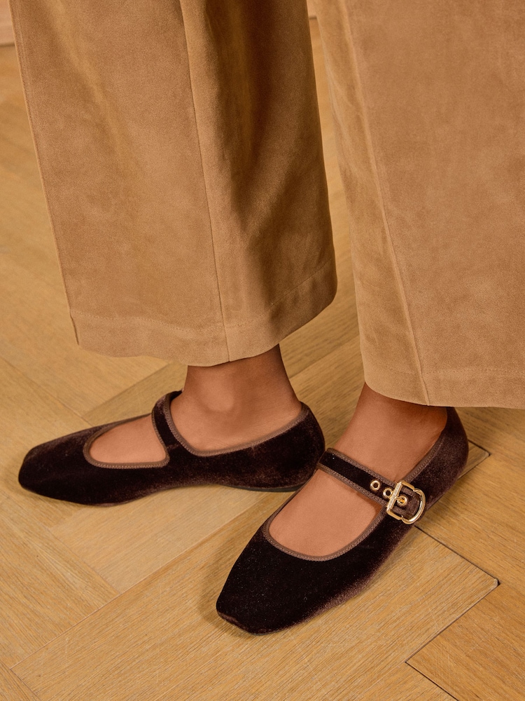 Love & Roses Velvet MaryJane Ballerinas - Պատկեր 1 6-ից