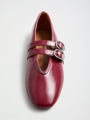 Love & Roses Red Double Buckle Strap Mary Jane Ballerina - Image 6 of 6