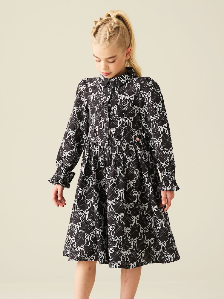 Angel & Rocket Black Blair Print Shirt Dress - Image 1 of 5