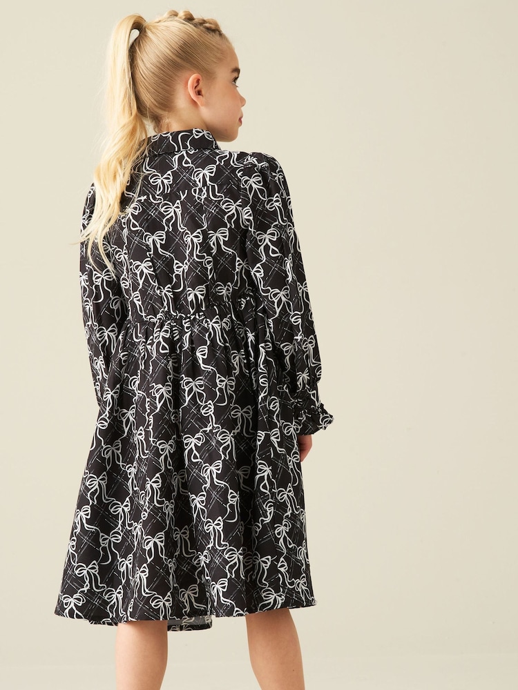Angel & Rocket Black Blair Print Shirt Dress - Image 2 of 5