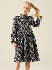 Angel & Rocket Black Blair Print Shirt Dress - Image 3 of 5