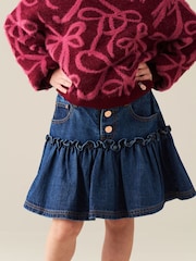 Angel & Rocket Blue Neomie Denim Scalloped Skirt - Image 1 of 5