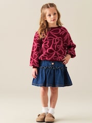 Angel & Rocket Blue Neomie Denim Scalloped Skirt - Image 3 of 5