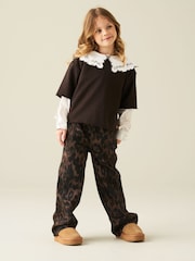 Angel & Rocket Brown Haddie Mock Layered Sweat Top - Image 3 of 6