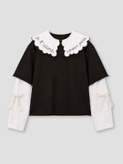 Angel & Rocket Brown Haddie Mock Layered Sweat Top - Image 5 of 6