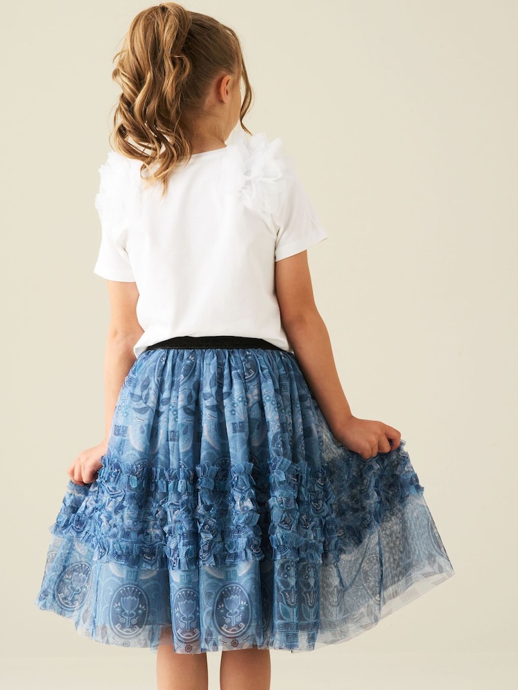 Angel & Rocket Blue Isabelle Mesh Print Skirt - Image 2 of 4 Angel & Rocket Blue Isabelle Mesh Print Skirt - Image 2 of 4