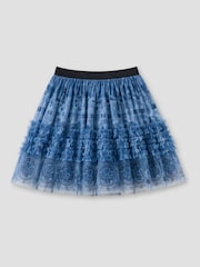 Angel & Rocket Blue Isabelle Mesh Print Skirt - Image 3 of 4