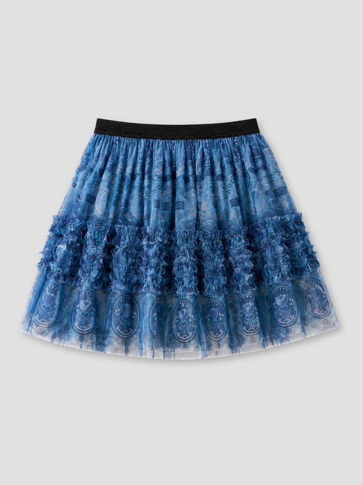 Angel & Rocket Blue Isabelle Mesh Print Skirt - Image 4 of 4 Angel & Rocket Blue Isabelle Mesh Print Skirt - Image 4 of 4