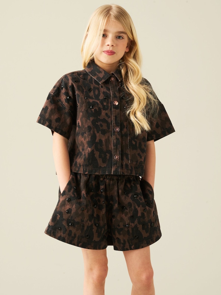 Angel & Rocket Brown Zeta Leopard Shirt - Image 2 of 6