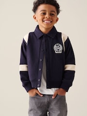 Angel & Rocket Blue Ace Sweat Varsity Jacket - Image 1 of 6
