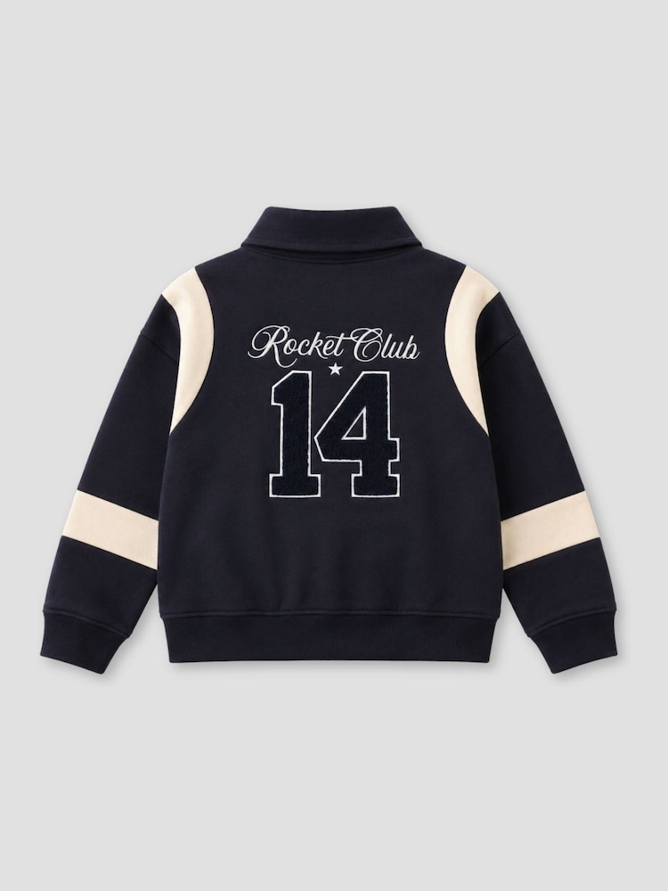 Angel & Rocket Blue Ace Sweat Varsity Jacket - Image 10 of 10 Angel & Rocket Blue Ace Sweat Varsity Jacket - Image 10 of 10