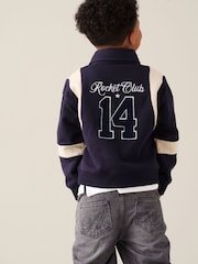 Angel & Rocket Blue Ace Sweat Varsity Jacket - Image 2 of 6