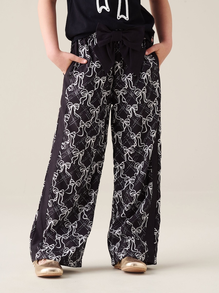 Angel & Rocket Black Blair Print Wide Leg Trousers - Image 1 of 5