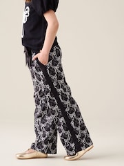 Angel & Rocket Black Blair Print Wide Leg Trousers - Image 3 of 5