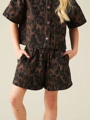 Angel & Rocket Brown Zeta Leopard Shorts - Image 1 of 4