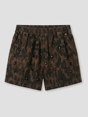 Angel & Rocket Brown Zeta Leopard Shorts - Image 3 of 4