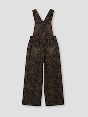 Angel & Rocket Brown Josie Leopard Dungarees - Image 9 of 9