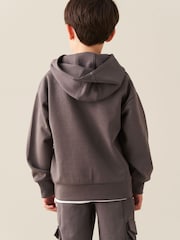 Angel & Rocket Grey Mason Cargo Pocket Hoodie - Image 3 of 6