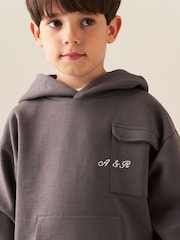 Angel & Rocket Grey Mason Cargo Pocket Hoodie - Image 4 of 6