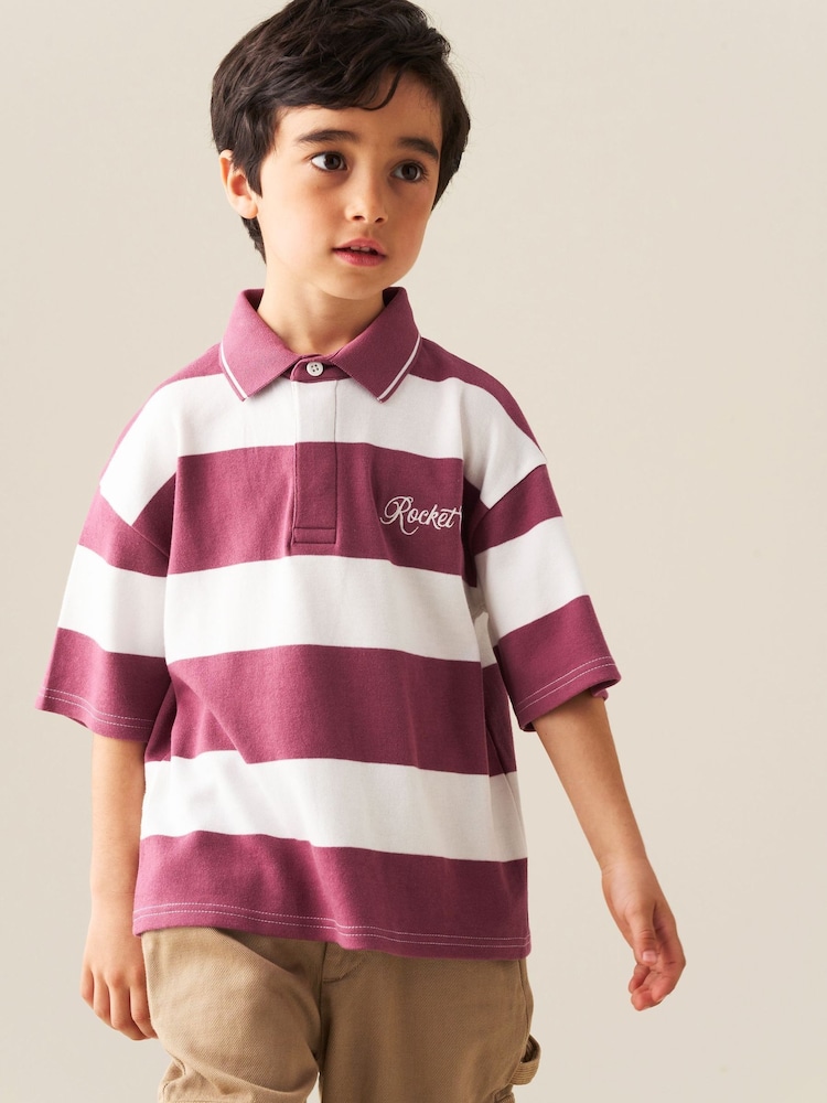 Angel & Rocket Red Rudy Striped Rugby Shirt - Image 1 of 5 Angel & Rocket Red Rudy Striped Rugby Shirt - Image 1 of 5