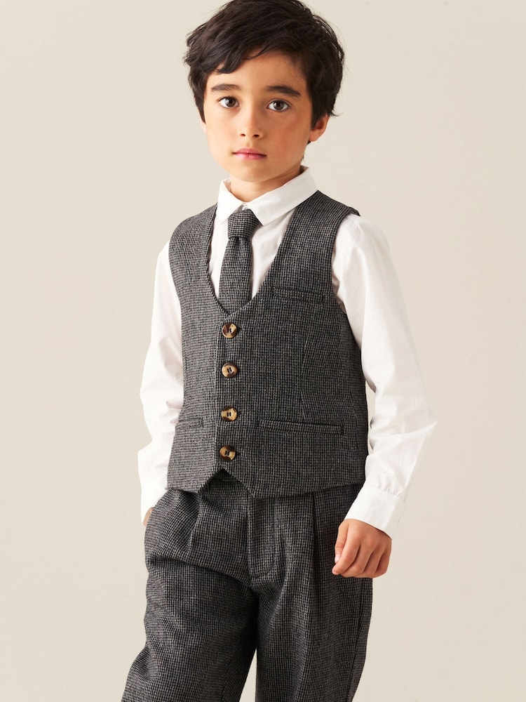 Angel & Rocket Brown Benjamin Smart Check Waistcoat - Image 1 of 7