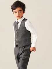 Angel & Rocket Brown Benjamin Smart Check Waistcoat - Image 3 of 7