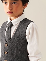 Angel & Rocket Brown Benjamin Smart Check Waistcoat - Image 4 of 7