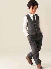 Angel & Rocket Brown Benjamin Smart Check Waistcoat - Image 5 of 7