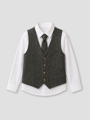 Angel & Rocket Brown Benjamin Smart Check Waistcoat - Image 6 of 7